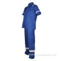 China fire retardant cotton work coveralls short sleeve Factory